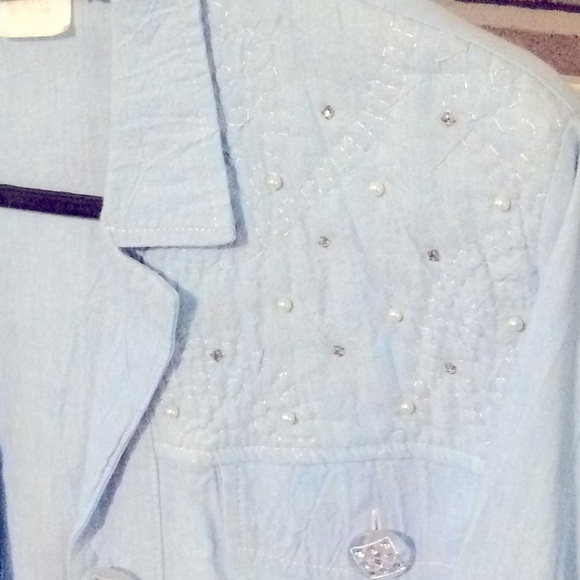 Classic summer jacket size small in chambray blue - Picture 3 of 7